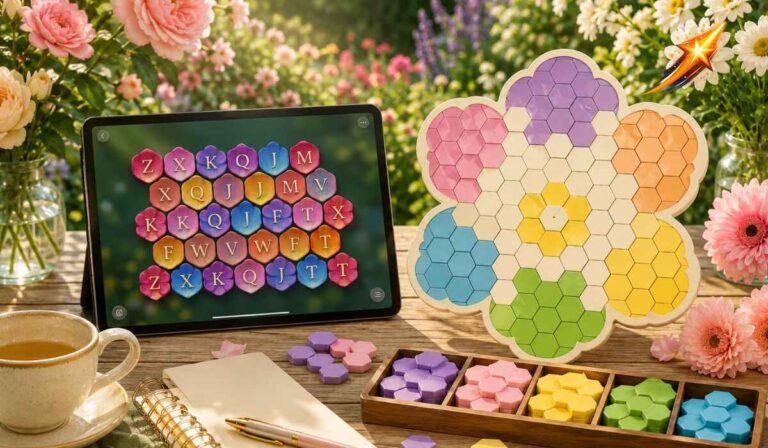 Blossom Game flower-themed word puzzle game with daily challenges