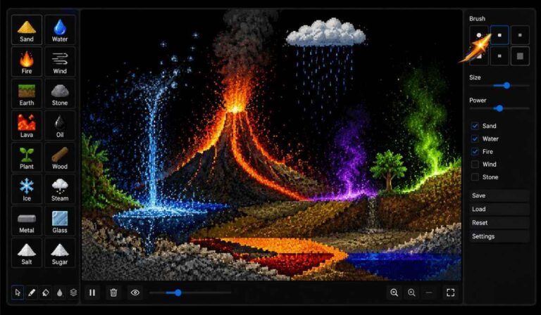 Sandboxels sandbox simulation game for experimenting with elements and physics
